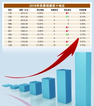 2018年财险保费排名